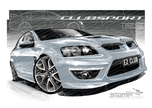 HSV Clubsport E2 VE2 CLUBSPORT NITRATE SILVER PENTAGON A1 STRETCHED CANVAS (V213)