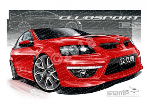 HSV Clubsport E2 VE2 CLUBSPORT RED HOT PENTAGONS A1 STRETCHED CANVAS (V214)