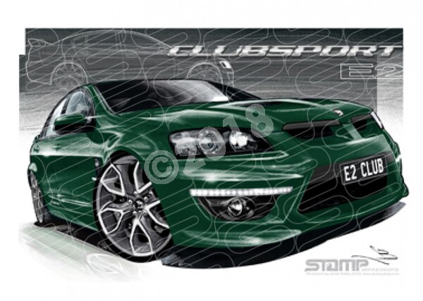 HSV Clubsport E2 VE2 CLUBSPORT POISON IVY GREEN PENTAGONS A1 STRETCHED CANVAS (V219)