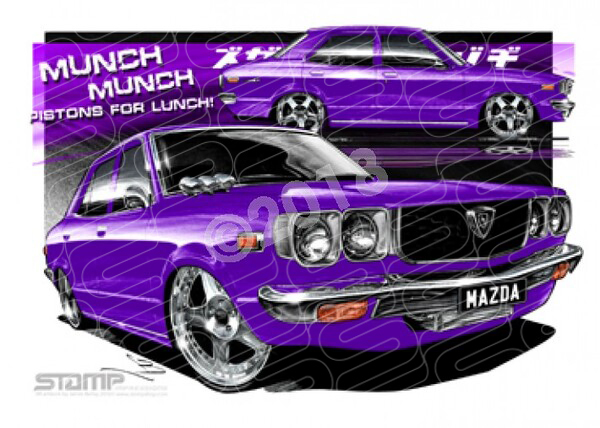 Imports Mazda RX3 PURPLE A1 STRETCHED CANVAS (S012B)