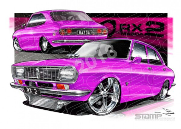 Imports Mazda RX2 PURPLE A1 STRETCHED CANVAS (S010D)