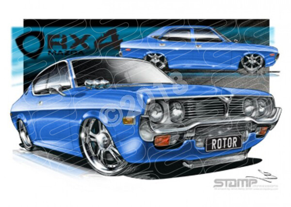 Imports Mazda RX4 BLUE A1 STRETCHED CANVAS (S009D)