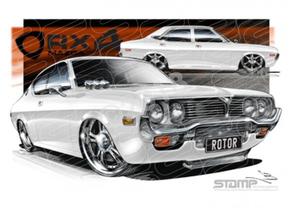 Imports Mazda RX4 WHITE A1 STRETCHED CANVAS (S009H)
