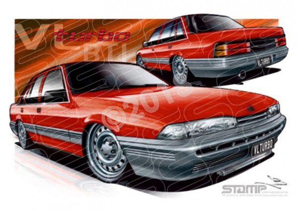 Commodore VL VL INTERCEPTOR OPEL FIRE RED A1 STRETCHED CANVAS (HC97C)