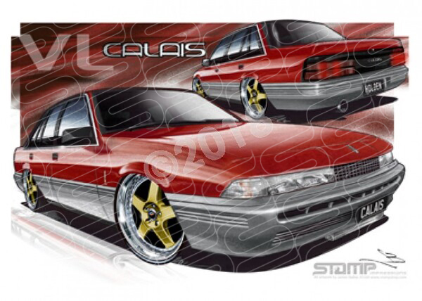 Commodore VL VL CALAIS OPEL FIRE RED GOLD FR18 A1 STRETCHED CANVAS (HC128GR)