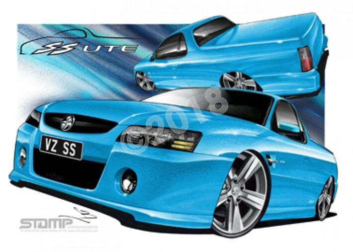 HOLDEN VZ SS UTE TURISMO BLUE A1 STRETCHED CANVAS (HC108D)