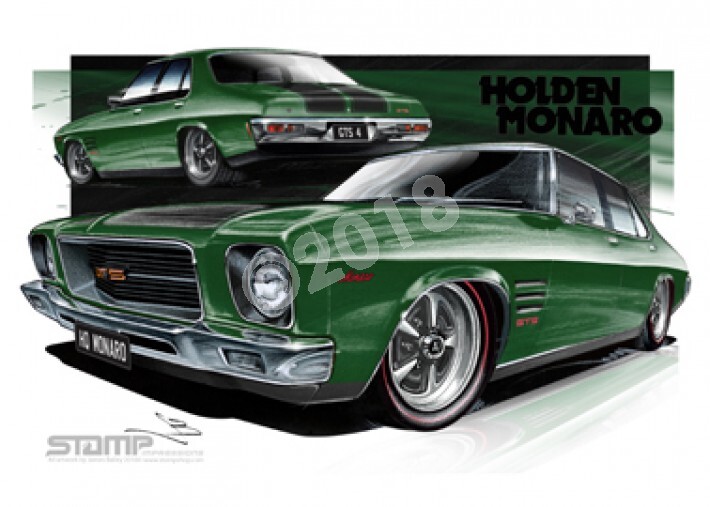 HOLDEN MONARO HQ GTS4 BALMORAL GREEN A1 STRETCHED CANVAS (HC258C)