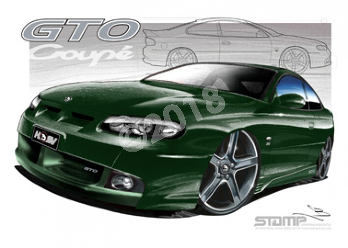 HSV Coupe GTO COUPE RACING GREEN A1 STRETCHED CANVAS (V107)