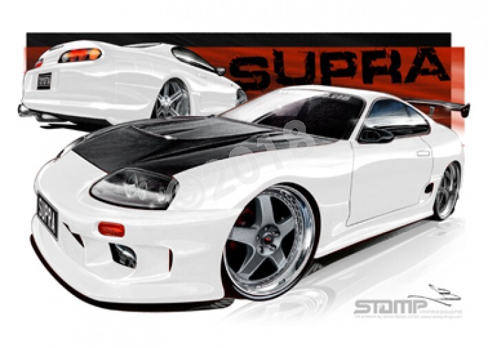 Imports Toyota SUPRA WHITE A1 STRETCHED CANVAS (S002A)