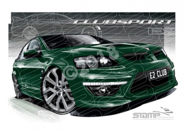 HSV Clubsport E2 E2 CLUBSPORT POISON IVY GREEN R8 A1 STRETCHED CANVAS (V259)