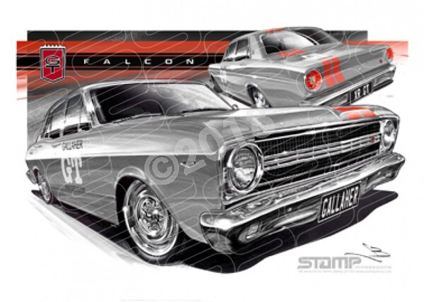 FORD XR GT FALCON GALLAHER A1 STRETCHED CANVAS (FT064B)