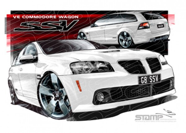 Commodore VE VE SSV G8 WAGON HERON WHITE A1 STRETCHED CANVAS (HC361)