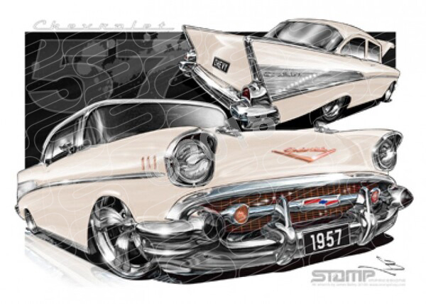 Classic 57 CHEVY ADOBE BEIGE A1 STRETCHED CANVAS (C004S)