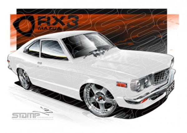 Imports Mazda RX3 CPE WHITE A1 STRETCHED CANVAS (S007C)