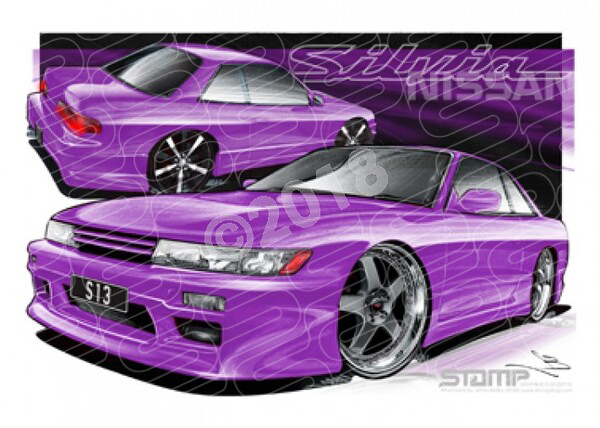 Imports Nissan S13 SILVIA PURPLE A1 STRETCHED CANVAS (S072)