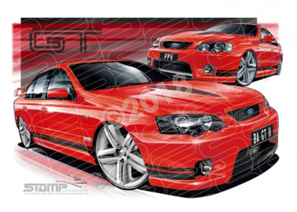 FPV BA GT BA GT MKII VENOM BLACK STRIPES A1 STRETCHED CANVAS (FV012)