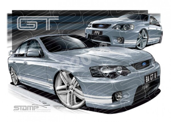 FPV BA GT BA GT MKII MECURY WHITE STRIPES A1 STRETCHED CANVAS (FV015H)