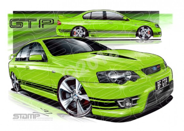 FPV BF GT BF GT-P TOXIC BLACK STRIPES A1 STRETCHED CANVAS (FV029)