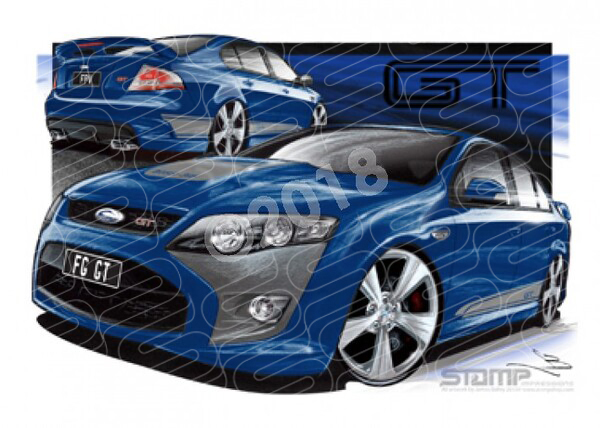 FPV FG GT FG GT SENSATION SILVER STRIPES A1 STRETCHED CANVAS (FV083)