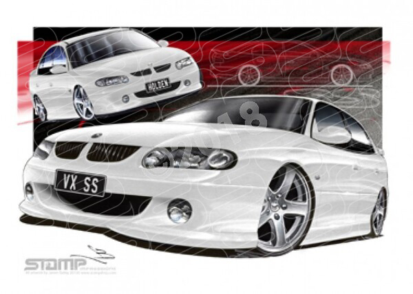 HOLDEN VX SS COMMODORE HERON WHITE A1 STRETCHED CANVAS (HC10B)