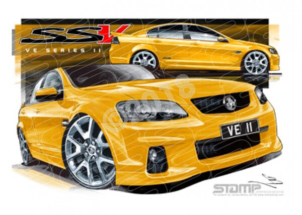 HOLDEN VE II SSV REDLINE COMMODORE HAZZARD YELLOW A1 STRETCHED CANVAS (HC430)