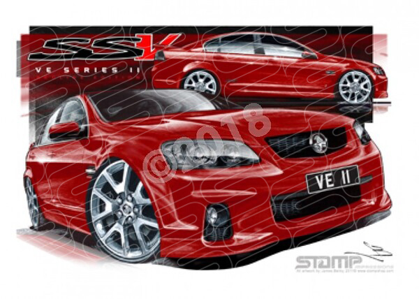 HOLDEN VE II SSV REDLINE COMMODORE SIZZLE RED A1 STRETCHED CANVAS (HC431)