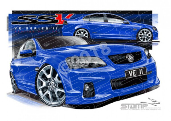 HOLDEN VE II SSV REDLINE COMMODORE VOODOO BLUE A1 STRETCHED CANVAS (HC432)