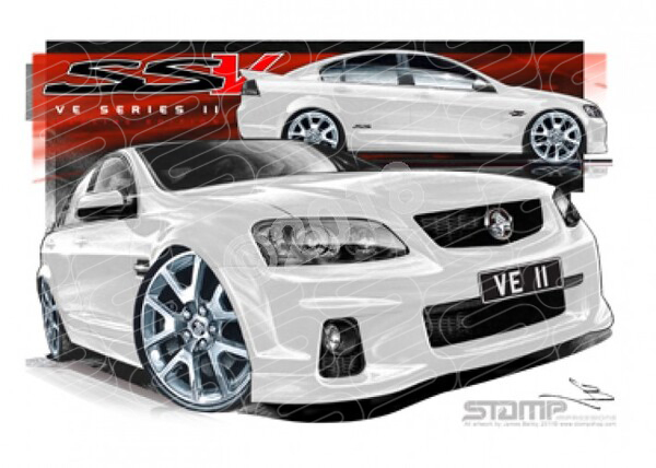 HOLDEN VE II SSV REDLINE COMMODORE HERON WHITE A1 STRETCHED CANVAS (HC434)