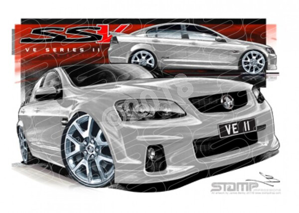 HOLDEN VE II SSV REDLINE COMMODORE NITRATE SILVER A1 STRETCHED CANVAS (HC435)