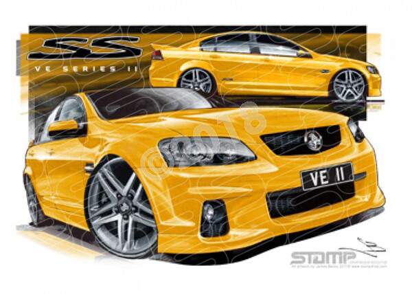 HOLDEN VE II SS COMMODORE HAZZARD YELLOW A1 STRETCHED CANVAS (HC420)
