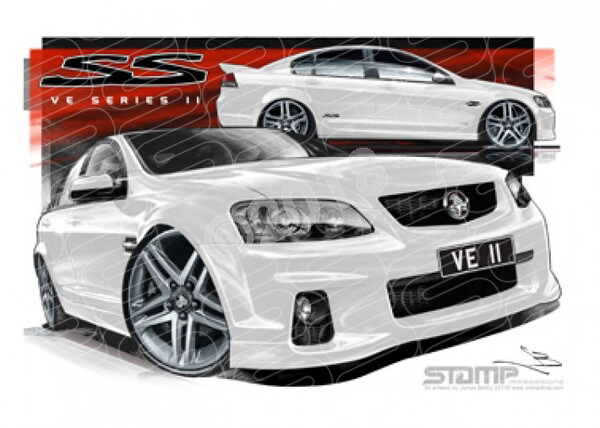 HOLDEN VE II SS COMMODORE HERON WHITE A1 STRETCHED CANVAS (HC424)