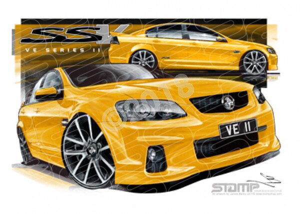 HOLDEN VE II SSV COMMODORE HAZZARD YELLOW A1 STRETCHED CANVAS (HC440)