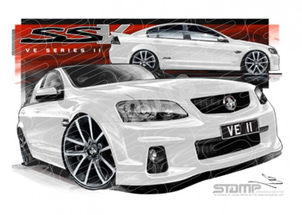 HOLDEN VE II SSV COMMODORE HERON WHITE A1 STRETCHED CANVAS (HC444)