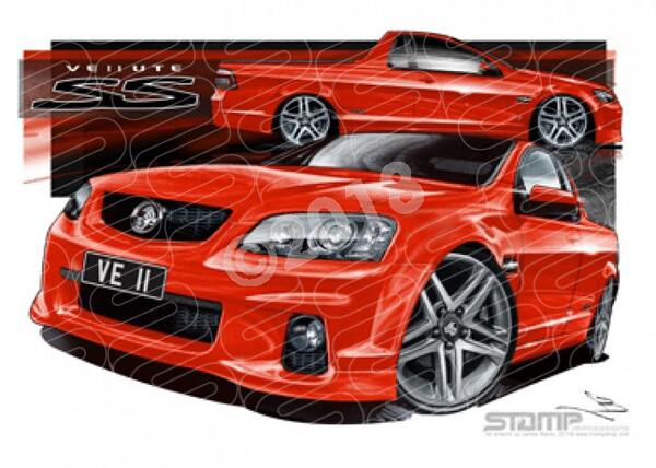 HOLDEN VE II SS UTE REDHOT A1 STRETCHED CANVAS (HC458)