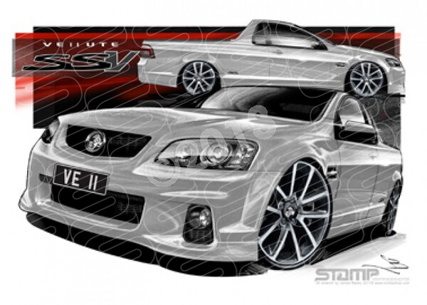 HOLDEN VE II SSV UTE NITRATE SILVER A1 STRETCHED CANVAS (HC465)