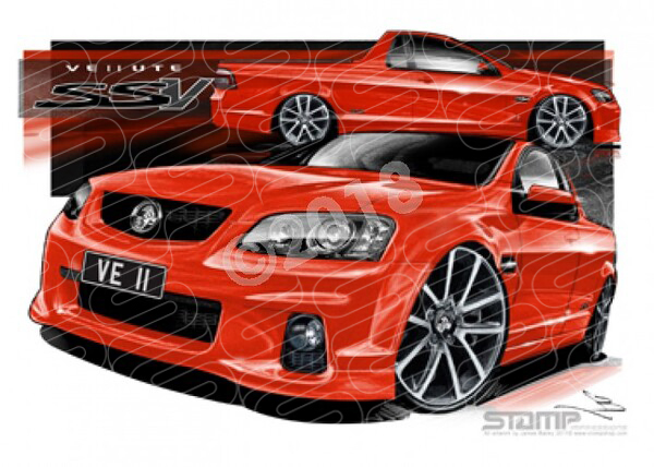 HOLDEN VE II SSV UTE RED HOT A1 STRETCHED CANVAS (HC468)