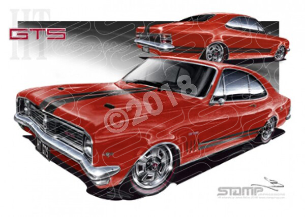 HOLDEN HT GTS MONARO SPANISH RED A1 STRETCHED CANVAS (HC67)
