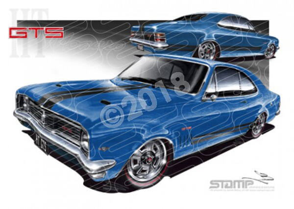 HOLDEN HT GTS MONARO MONZA BLUE A1 STRETCHED CANVAS (HC68)