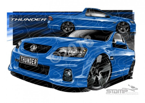 HOLDEN UTE VE II SS THUNDER PERFECT BLUE A1 STRETCHED CANVAS (HC582)