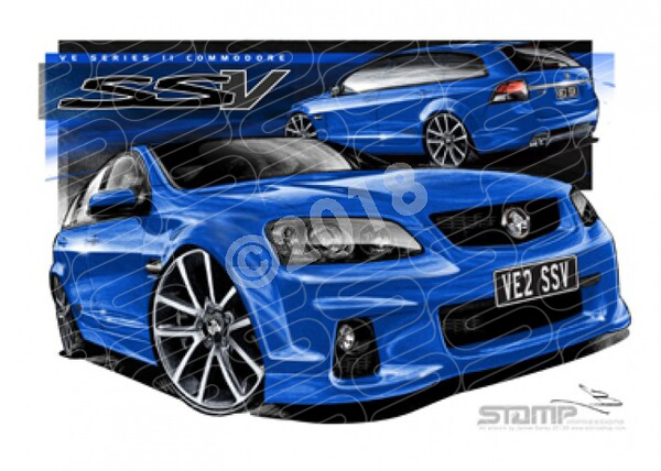 HOLDEN VE II SSV COMMODORE WAGON VOODOO BLUE A1 STRETCHED CANVAS (HC605)