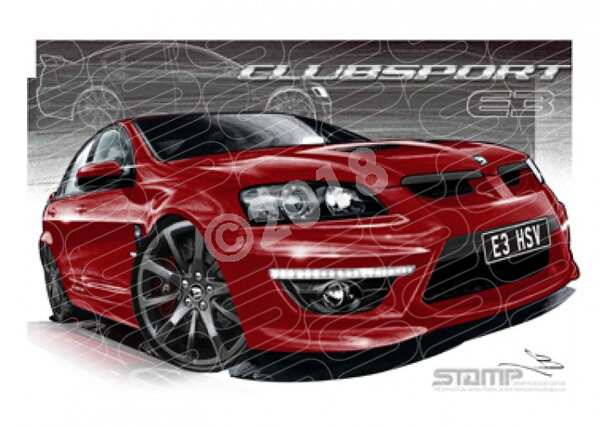 HSV E3 CLUBSPORT SIZZLE SV BLACK A1 STRETCHED CANVAS (V293)