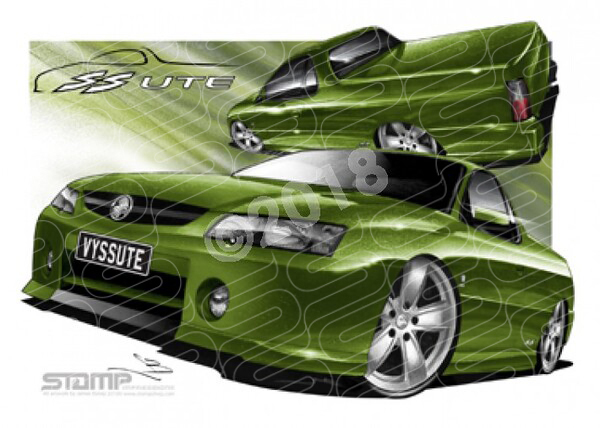 HOLDEN VY SS UTE HOT HOUSE GREEN A1 STRETCHED CANVAS (HC28)
