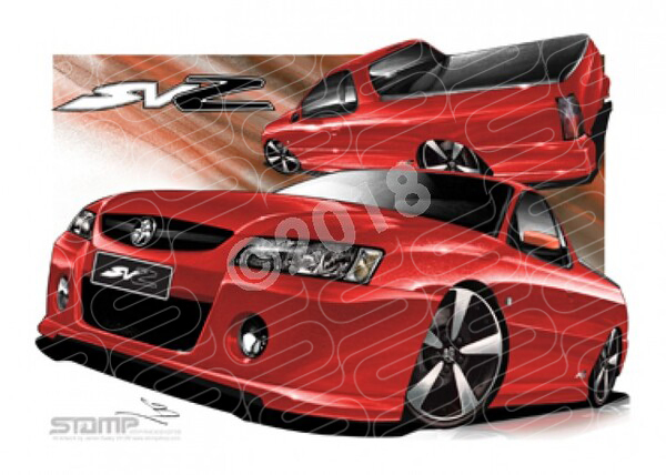 HOLDEN VZ SVZ UTE RED HOT A1 STRETCHED CANVAS (HC655)