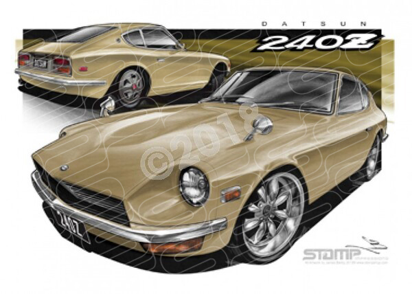 Imports Nissan DATSUN 240Z CHAMPAGNE A1 STRETCHED CANVAS (S114)