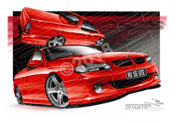 HOLDEN VU SS UTE STING RED A1 STRETCHED CANVAS (HC12D)