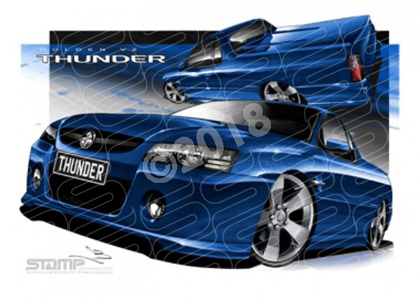HOLDEN VZ THUNDER SS UTE IMPULSE BLUE A1 STRETCHED CANVAS (HC660)