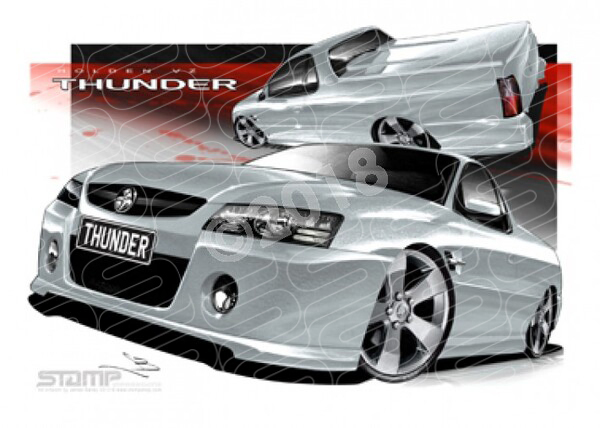 HOLDEN VZ THUNDER SS UTE QUICKSILVER A1 STRETCHED CANVAS (HC666)