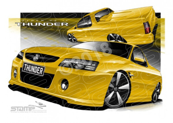 HOLDEN VZ II THUNDER SS UTE DEVIL YELLOW A1 STRETCHED CANVAS (HC672)