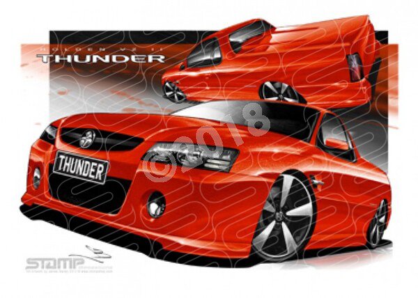 HOLDEN VZ II THUNDER SS UTE RED HOT A1 STRETCHED CANVAS (HC673)