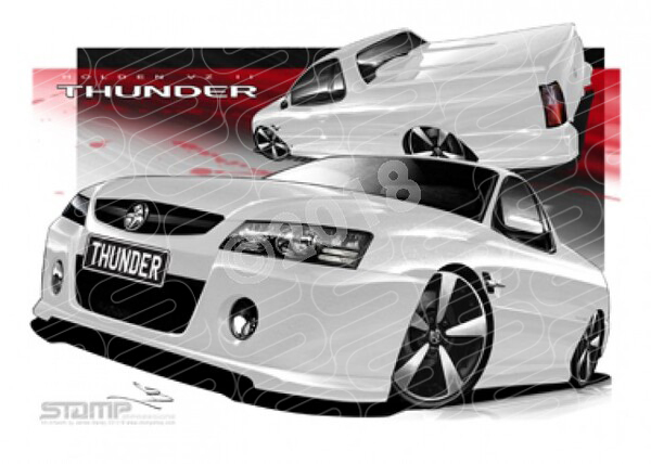 HOLDEN VZ II THUNDER SS UTE HERON WHITE A1 STRETCHED CANVAS (HC676)